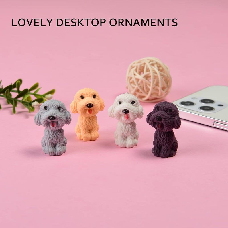 MGTECH 24 Pcs Animal Pencil Erasers Toppers,Pencil Top Erasers,3D Cute Dog Cap Easters Desk Pet Erasers for Kids - Image 5